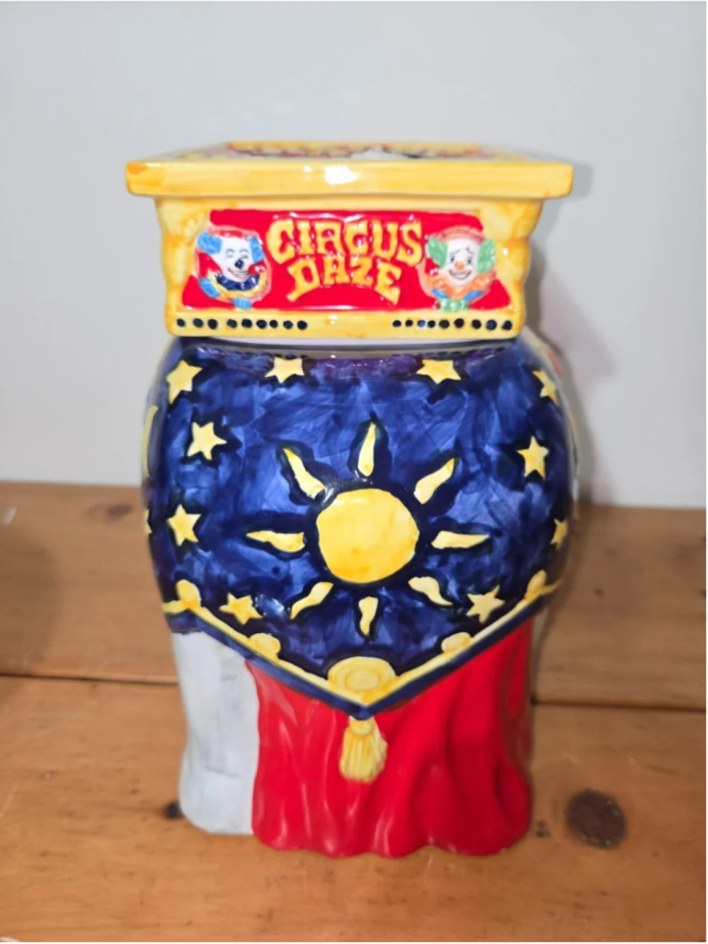 1998 IGA Circus Daze Special Edition Elephant Ceramic Cookie Jar W/ Original box